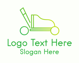 Lawn Mower Line Art Logo