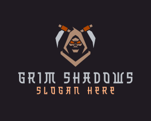 Grim Reaper Scythe logo design