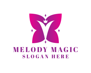 Magenta Butterfly Queen  Logo
