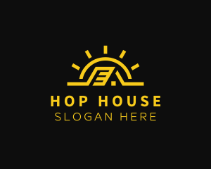 Sun House Roofing logo design