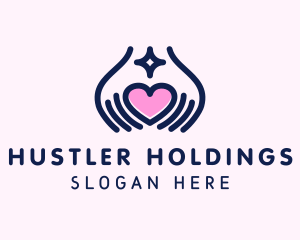 Hand Holding Heart logo design