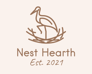 Minimalist Stork Nest  logo