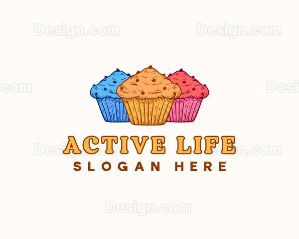 Cup Cake Sweet Dessert Logo