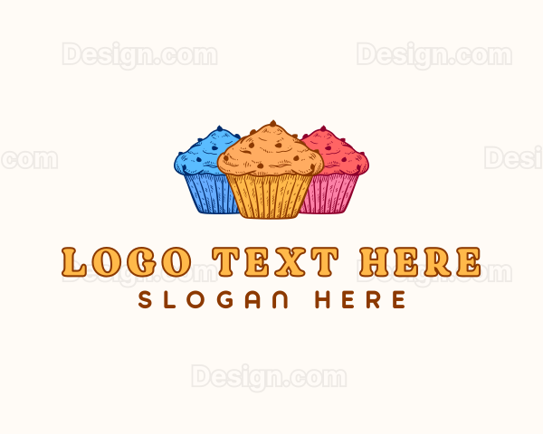 Cupcake Sweet Dessert Logo