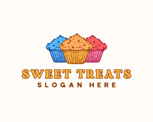 Cup Cake Sweet Dessert logo design