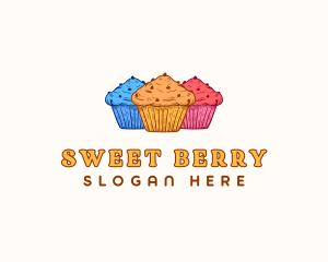 Cupcake Sweet Dessert logo design