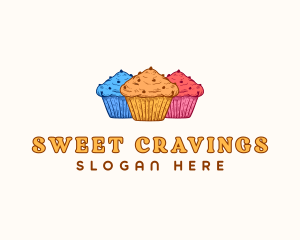 Cupcake Sweet Dessert logo design