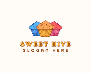 Cupcake Sweet Dessert logo design