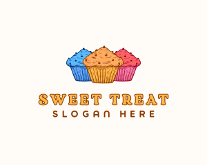 Cupcake Sweet Dessert logo design