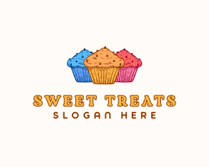 Cupcake Sweet Dessert logo design