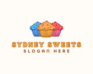 Cupcake Sweet Dessert logo design