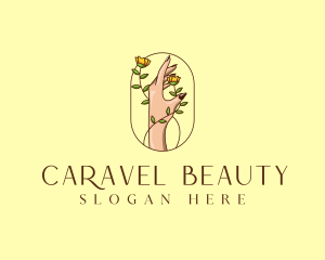 Floral Hand Beauty logo design