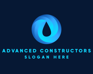 Round Water Droplet logo design