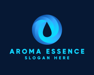 Round Water Droplet logo design