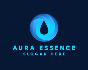 Round Water Droplet logo design