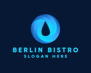 Round Water Droplet logo design