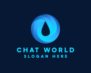 Round Water Droplet logo design