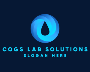 Round Water Droplet logo design