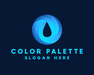 Round Water Droplet logo design