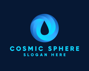 Round Water Droplet logo design