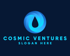 Round Water Droplet logo design