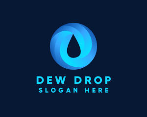 Round Water Droplet logo design