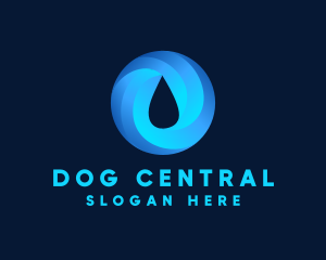 Round Water Droplet logo design