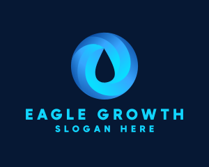 Round Water Droplet logo design