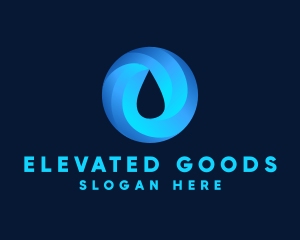 Round Water Droplet logo design