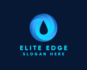 Round Water Droplet logo design