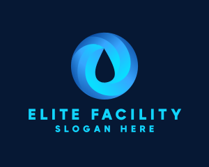 Round Water Droplet logo design