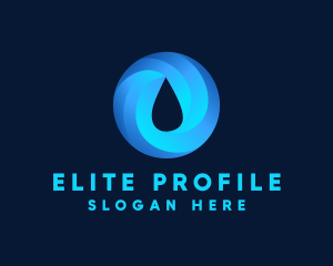 Round Water Droplet logo design