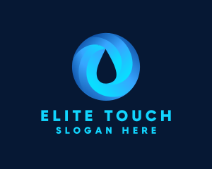 Round Water Droplet logo design