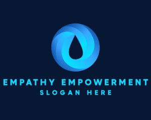 Round Water Droplet logo design