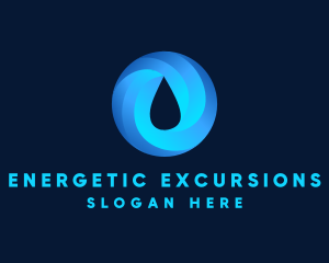 Round Water Droplet logo design