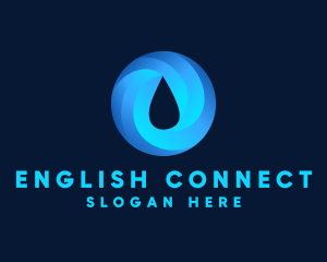 Round Water Droplet logo design