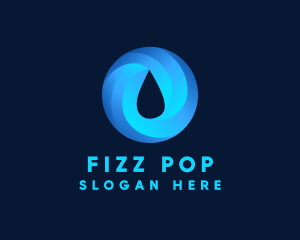 Round Water Droplet logo design