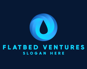 Round Water Droplet logo design