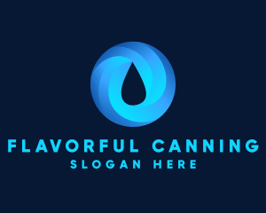 Round Water Droplet logo design