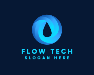 Round Water Droplet logo