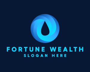 Round Water Droplet logo design