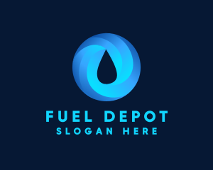 Round Water Droplet logo design