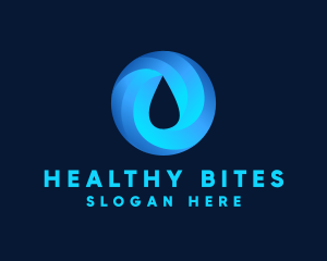 Round Water Droplet logo design