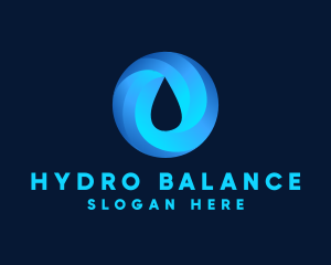 Round Water Droplet logo design