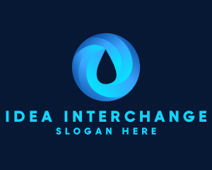 Round Water Droplet logo design