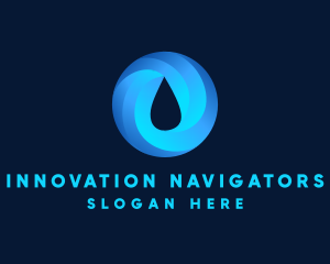 Round Water Droplet logo design