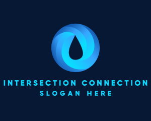 Round Water Droplet logo design