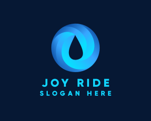 Round Water Droplet logo design