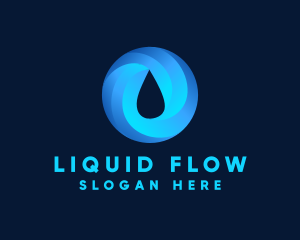 Round Water Droplet logo design