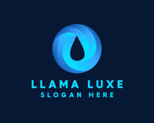 Round Water Droplet logo design